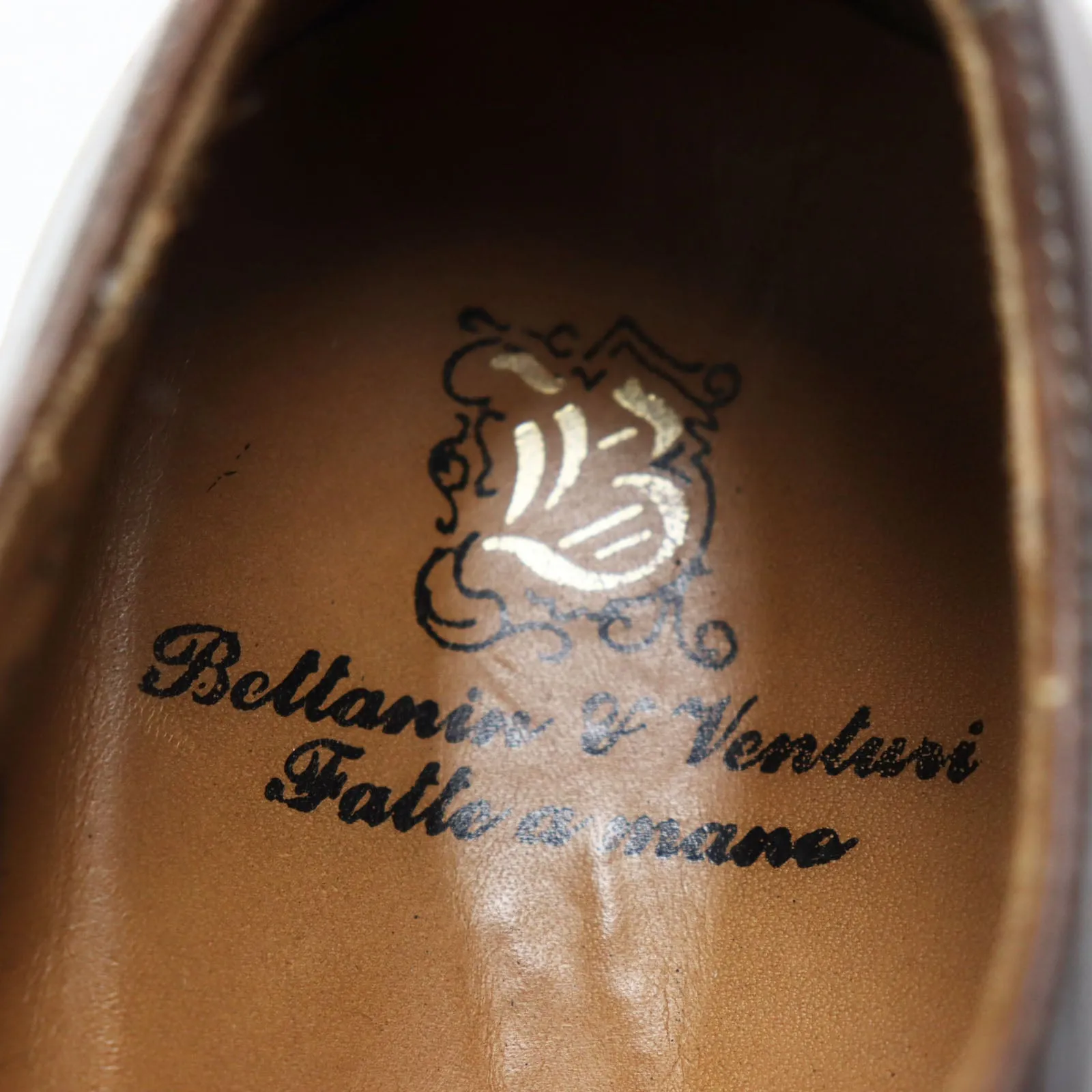 BETTANIN&VENTURI U Tip Leather Dress Shoes Brown
