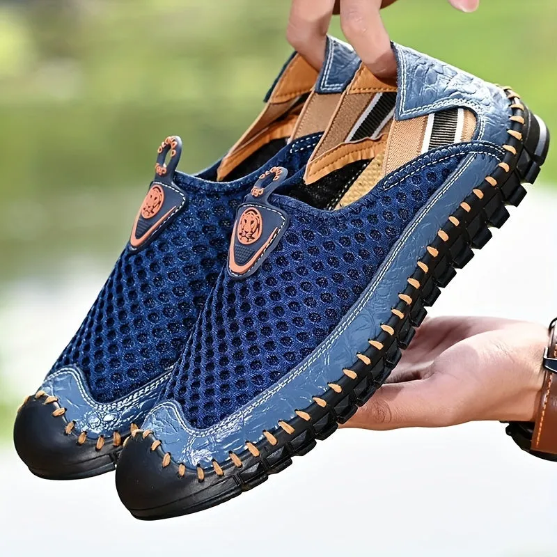 Men's Mesh Breathable Lightweight Rubber Sole Stitching Non Slip Sandals