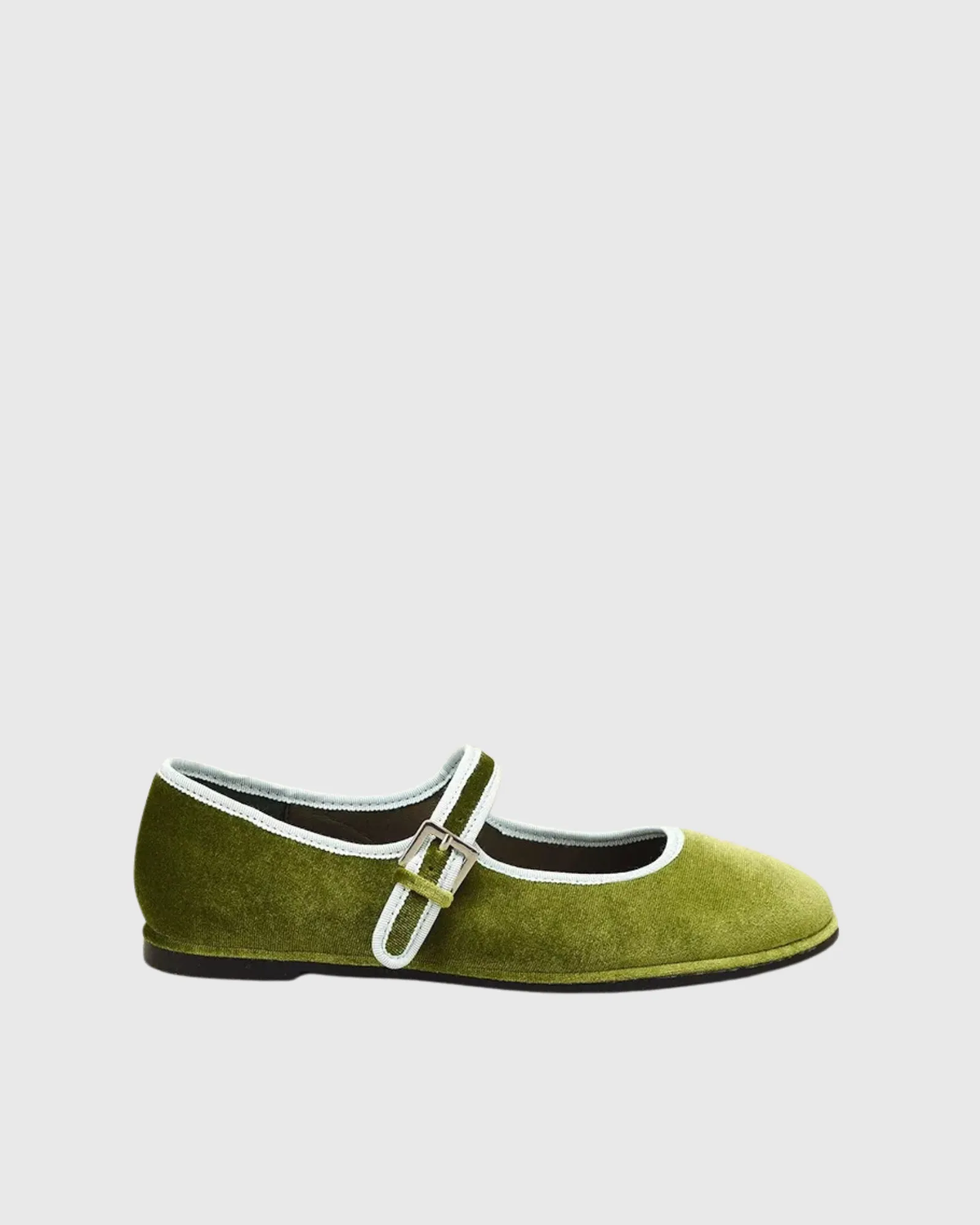 Saba Velvet Flats In Green