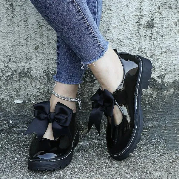 Women's Stylish Round Toe Slip-On Casual Bow Flats 35697759S